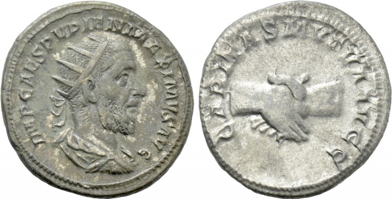 PUPIENUS (238). Antoninianus. Rome. 

Obv: IMP CAES PVPIEN MAXIMVS AVG. 
Radi...