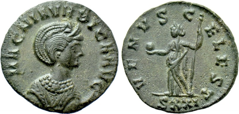 MAGNIA URBICA (283-285). Antoninianus. Ticinum. 

Obv: MAGNIA VRBICA AVG. 
Dr...