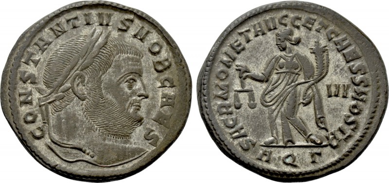 CONSTANTIUS (Caesar, 293-305). Follis. Aquileia. 

Obv: CONSTANTIVS NOB CAES. ...