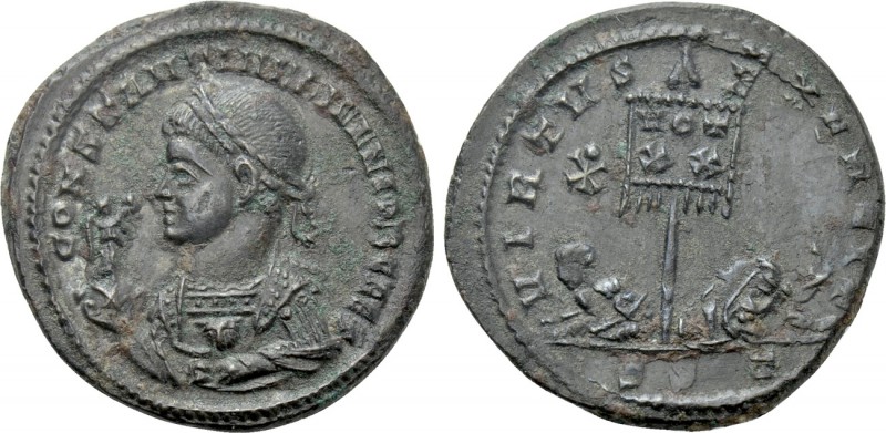 CONSTANTINE II (Caesar, 316-337). Follis. Ticinum. 

Obv: CONSTANTINVS IVN NOB...