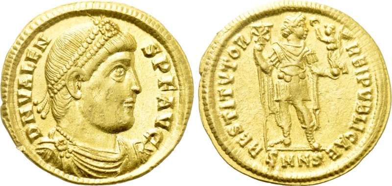 VALENS (364-378). GOLD Solidus. Nicomedia. 

Obv: D N VALENS P F AVG. 
Diadem...