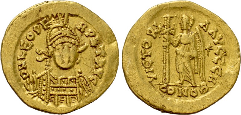 LEO I (457-474). GOLD Solidus. Constantinople. 

Obv: D N LEO PERPET AVG. 
He...