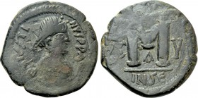 JUSTIN I (518-527). Follis. Cyzicus. Dated IY 5 (526/7).