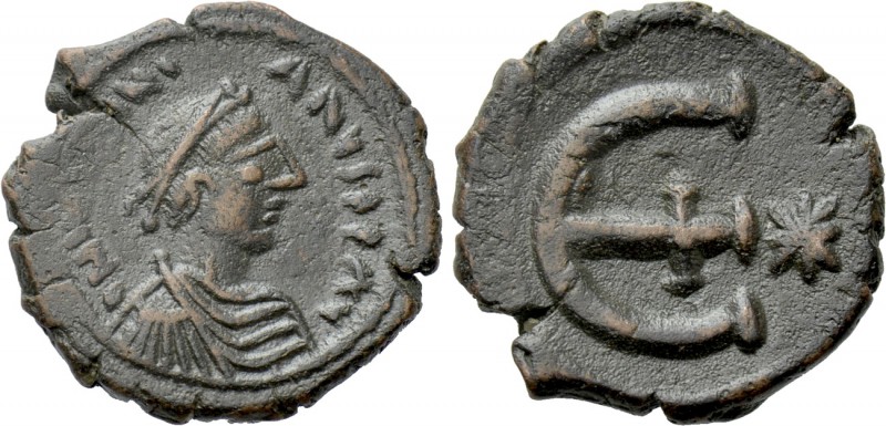 JUSTINIAN I (527-565). Pentanummium. Theoupolis (Antioch). 

Obv: D N IVSTINIA...