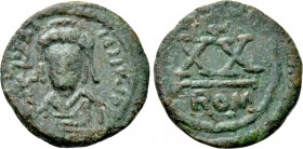 TIBERIUS II CONSTANTINE (578-582). Half Follis. Uncertain military mint.