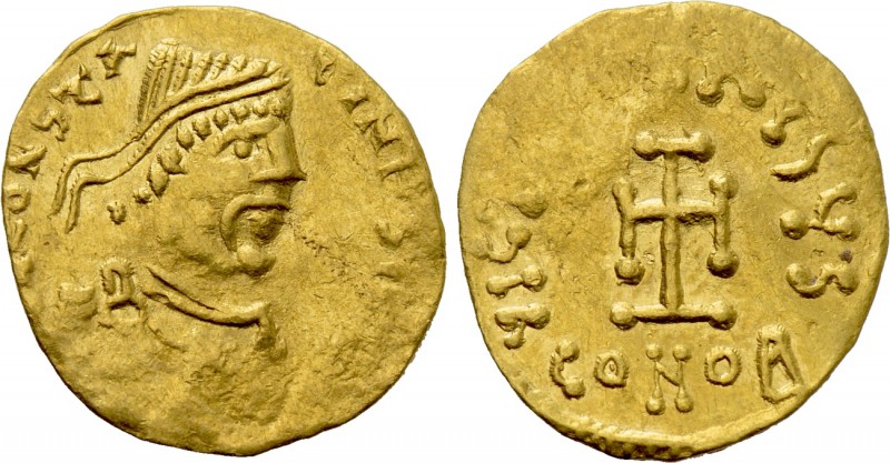CONSTANTINE IV POGONATUS (668-685). GOLD Tremissis. Constantinople. 

Obv: δ N...
