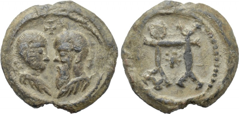 BYZANTINE LEAD SEALS. Uncertain (Circa 8th-9th centuries). 

Obv: Draped busts...