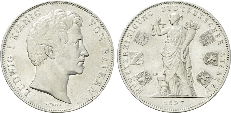 GERMANY. Bayern. Ludwig I (1825-1848). Vereinsdoppeltaler (1837). 

Obv: LUDWI...