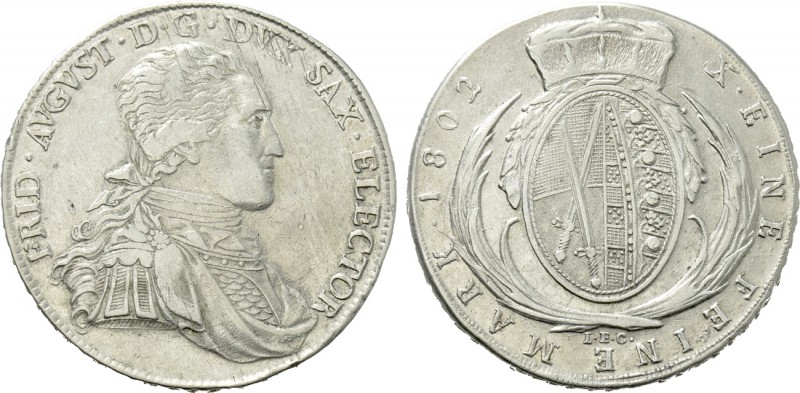 GERMANY. Sachsen. Friedrich August III (1763-1806). Konventionstaler (1802-IEC)....