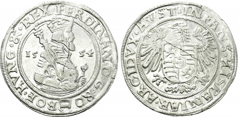HOLY ROMAN EMPIRE. Ferdinand I (1521-1564). Taler (1554). Joachimsthal.

Obv: ...