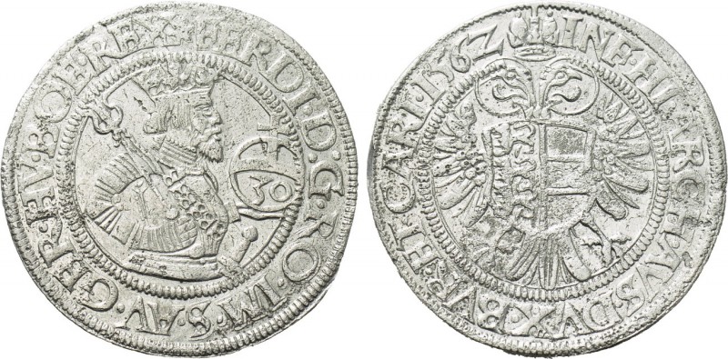 HOLY ROMAN EMPIRE. Ferdinand I (1521-1564). 1/2 Guldentaler or 30 Kreuzer (1562)...