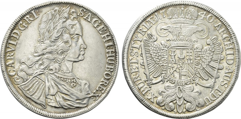 HOLY ROMAN EMPIRE. Karl VI (1711-1740). Reichstaler (1740). Graz. 

Obv: CAR V...