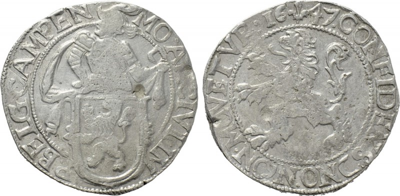 NETHERLANDS. Kampen. Lion Dollar or Leeuwendaalder (1647). 

Obv: MO AR CIVI I...