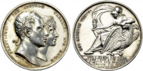 AUSTRIA. Franz I (1804-1835). Silver Medal (1816). By Losch & Stiglmaier. Commemorating his marriage to Caroline von Bayern.
