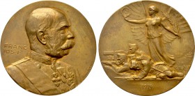 AUSTRIA. Franz Joseph I (1848-1916). Bronze Medal (1914). By R. Neuberger und A. Hartig. Commemorating the beginning of World War I.