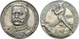 GERMANY. Generalfeldmarschall Paul von Hindenburg (1847-1934). Silver Medal (1914). By A. Hummel & L. C. Lauer. The Liberation of East Prussia.