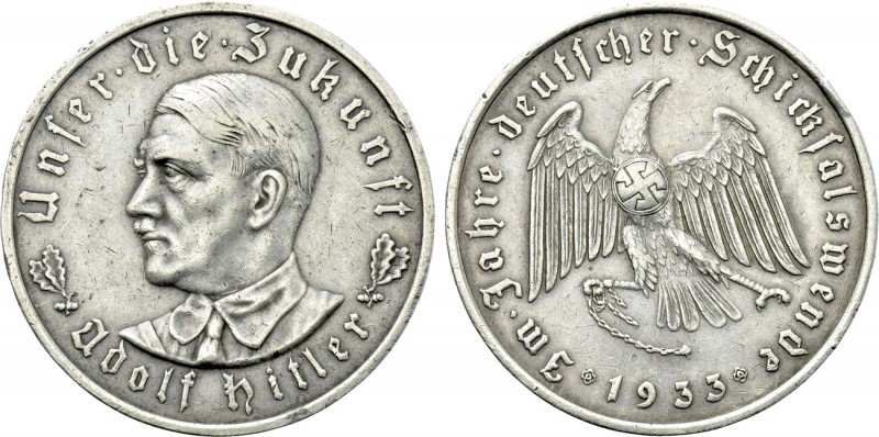 GERMANY. Third Reich. Adolf Hitler (1889-1945). Medal (1933). By O. Glöckler. Co...