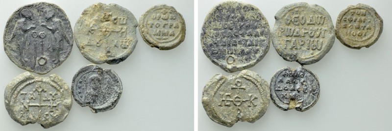 5 Byzantine Seals. 

Obv: .
Rev: .

. 

Condition: See picture.

Weight...