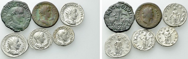 6 Roman Coins. 

Obv: .
Rev: .

. 

Condition: see picture.

Weight: g....