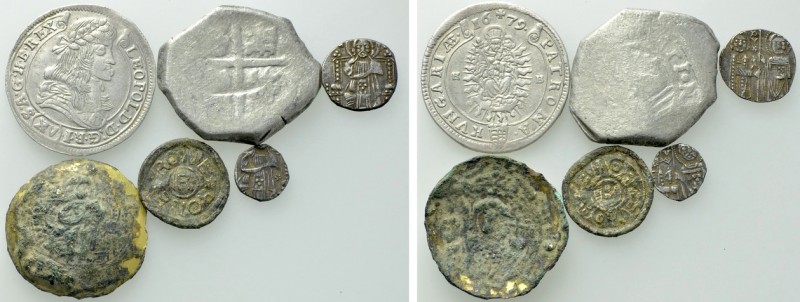 6 Byzantine, Medieval and Modern Coins. 

Obv: .
Rev: .

. 

Condition: S...