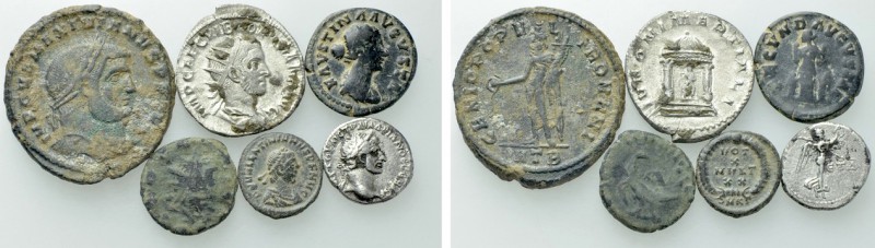 6 Roman Coins. 

Obv: .
Rev: .

. 

Condition: See picture.

Weight: g....