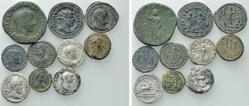 10 Roman Coins. 

Obv: .
Rev: .

. 

Condition: See picture.

Weight: g...