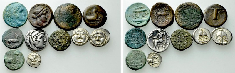 11 Greek Coins. 

Obv: .
Rev: .

. 

Condition: see picture .

Weight: ...