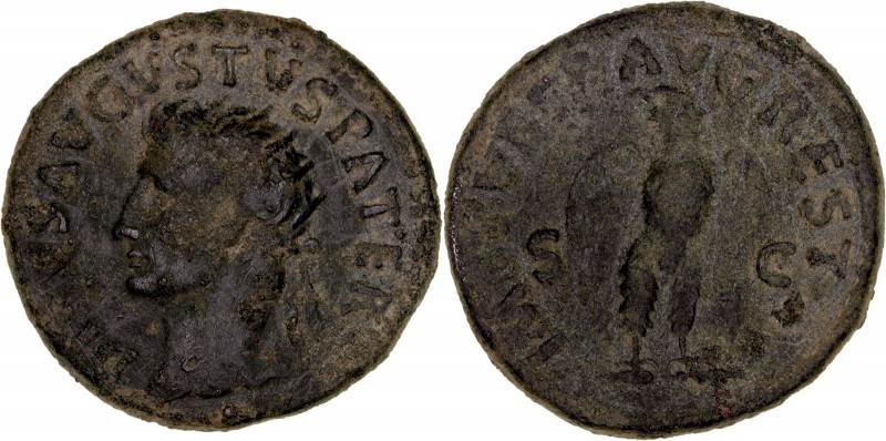 Augusto. Dupondio. AE. (27 a.C.-14 d.C.). Restitución de Tito. A/DIVVS AVGVSTVS ...