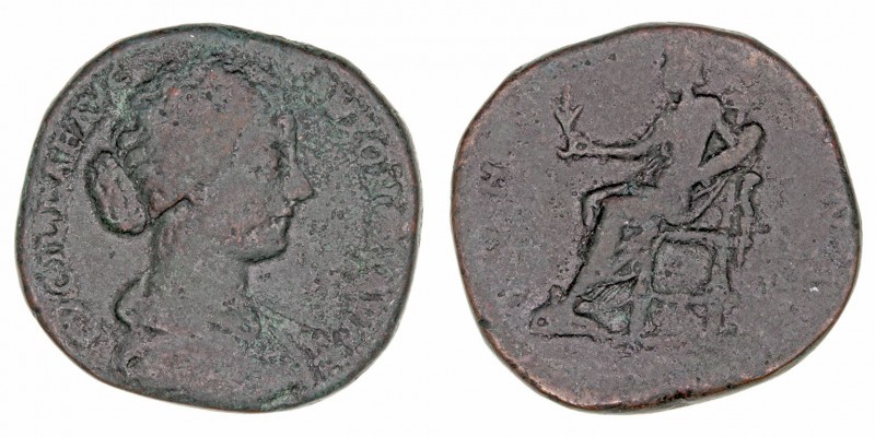 Lucila, esposa de L. Vero. Sestercio. AE. R/(IVNO LUCINAE. S.C.). 23.97g. RIC.17...