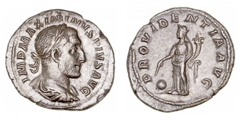 Maximino. Denario. AR. (235-236). R/PROVIDENTIA AVG. 3.02g. RIC.13. Suave y boni...