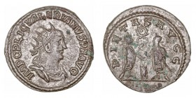 Valeriano I. Antoniniano. VE. (253-260). R/PIETAS AVGG. Los dos emperadores sacrificando sobre un altar, arriba corona. 3.99g. RC.284 vte. Puntos de v...
