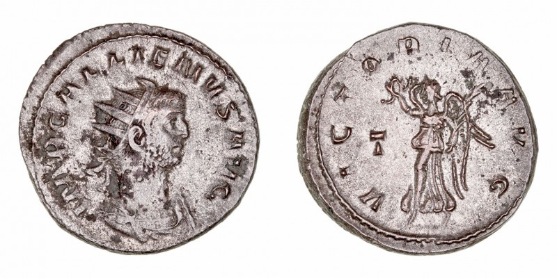 Galieno. Antoniniano. VE. Roma. (253-268). R/VICTORIA AVG. Victoria estante a la...