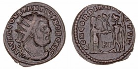 Constancio Cloro. Antoniniano. AE. (293-306). R/CONCORDIA MILITVM, en el campo KP. 2.64g. RIC.59. MBC+.