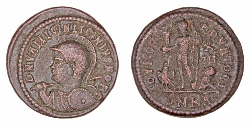 Licinio Hijo. Follis. AE. (318-324). R/IOVI CONSERVATORI, en exergo SMKA. 3.45g....