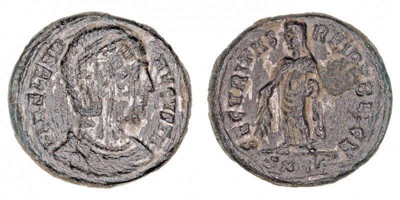 Elena, madre de Constantino. Follis. AE. Alejandría. R/SECVRITAS REIPVBLICA. Ele...