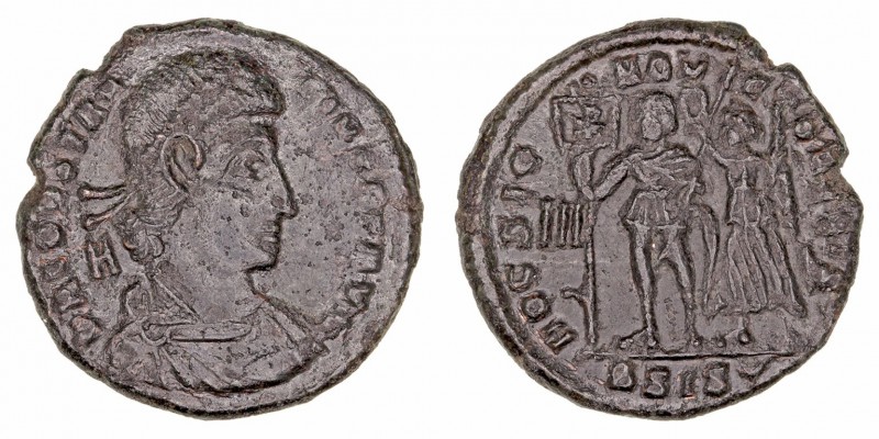 Constancio II. Centenional. AE. (337-361). En exergo B SIS U. 5.64g. RIC.-. Páti...