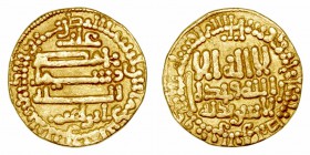 Aglabidas. Dinar. AV. Sin ceca. 282 H. Ibrahim II. 4.23g. MBC+.