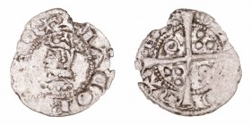 Reino de Aragón. Jaime II. Óbolo. VE. Barcelona. (1291-1327). 0.41g. Cru.349. BC.