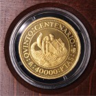 Juan Carlos I. 40000 Pesetas. AV. 1989. Quinto Centenario. Serie I (oro de 999 milésimas). 13.50g. En estuche original, encapsulado y con certificado....