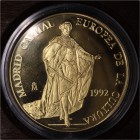 Juan Carlos I. 100 Ecu. AV. 1992. Madrid Capital Europea de la Cultura. Una onza troy (31.10g) de oro fino. 34.55g. En estuche original, encapsulado y...