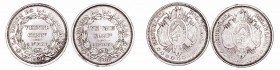 Bolivia. 20 Centavos. AR. Potosí FE. Lote de 2 monedas. 1886 y 1888. KM.159.2. MBC.