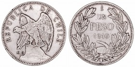 Chile. Peso. AR. Santiago. 1910. 11.99g. KM.152.3. MBC-.