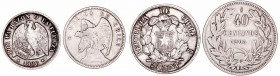 Chile. AR. Lote de 2 monedas. 20 Centavos 1866 y 40 Centavos 1908. MBC-.