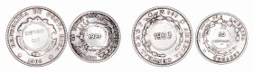 Costa Rica. AR. 1923. Lote de 2 monedas. 50 Céntimos y 1 Colón. MBC-.
