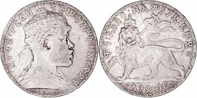 Etiopía. Birr. AR. 1892. 27.86g. KM.19. MBC-.