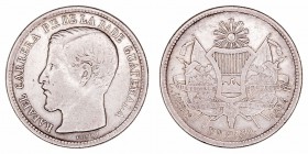 Guatemala. Peso. AR. 1864 R. 24.36g. KM.182. MBC.
