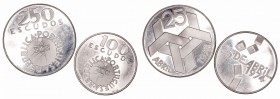 Portugal. AR. Lote de 2 monedas. 100 y 250 Escudos 1974. KM.603/4. EBC+ a EBC.