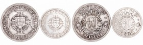 Portugal. AR. Lote de 2 monedas. Acuñación para Guinea. 10 y 20 Reis 1952. MBC.
