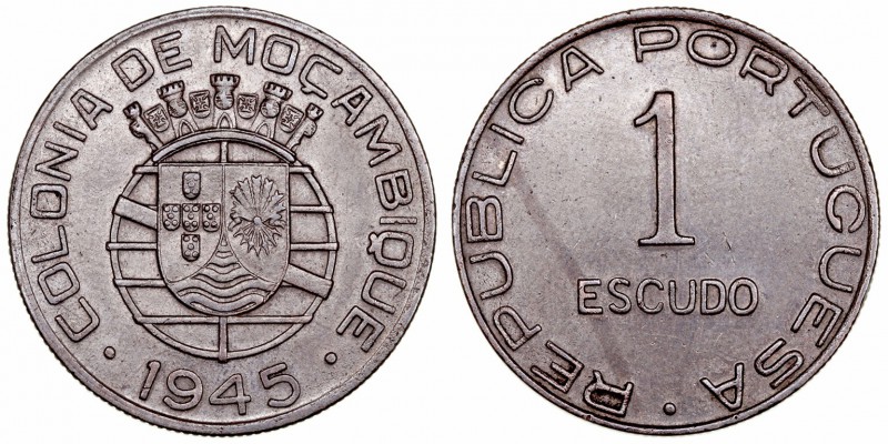 Portugal. Escudo. AE. 1945. Acuñación para Mozambique. KM.74. MBC+/EBC-.