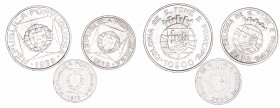 Portugal. AR. Lote de 3 monedas. Acuñaciones para Santo Tomé y Príncipe. 2,5, 5 y 10 Escudos 1939. MBC.